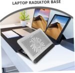 Aluminum Alloy Laptop Cooling Pad with Dual USB Ports Quiet Thin Notebook Cooler Stand for Laptops Up to Ergonomic Angles Skid-Resistant Computer Fan Support Frame in Silver - Image 4