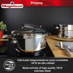 MAGEFESA Prisma Pressure Cooker, 4.2+6.3 Qt, 18/10 Stainless Steel, Easy Lock, Induction Compatible, 5 Safety Systems, 11.6 PSI - Image 3