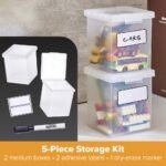 Bostitch Konnect Storage Containers with Lids, Organizer, Clear Plastic Box, Stackable Nesting Bins, Medium, 2 Pack - Image 5