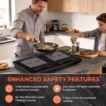 24 Inch Double Induction Cooktop, Touch Control, 1800W Shared Power, Portable Countertop Electric Cooker with Timer and Safety Lock, 110–120V - Image 6