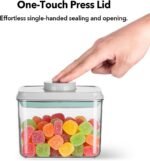 Airtight Food Storage with One-Touch Lid, (3 × 1.27 QT / 1.2 L) Stackable Durable PET for Sugar, Grains, Coffee Beans, and Baking Pantry Organization - Image 3