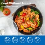 BEZIA Induction Cookware Set 15-Piece, Pots and Pans Set Non Stick with Ceramic Coating, Induction Pots Set with Stainless Steel Handles ＆ Lids, Oven Safe, Compatible with All Stoves - Image 4