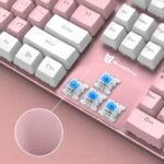 Mechanical Keyboard Gaming Keyboard | Blue Switch, Pink & White Color, White Backlit Keyboard | 104 Keys US Layout | Wired Gaming Keyboard | Hot Swappable Mechanical Keyboard | PC Keyboard - Image 3