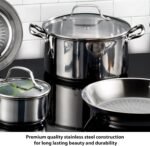 T-fal Performa Stainless Steel Cookware Set 12 Piece Induction Oven Broiler Safe 500F Pots and Pans, Dishwasher Safe Silver - Image 3