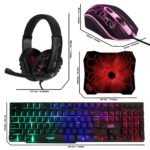 Gaming Keyboard and Mouse and Mouse pad and Gaming Headset, Wired LED RGB Backlight Bundle for PC Gamers and Xbox and PS4 Users - 4 in 1 Edition Hornet RX-250 - Image 6