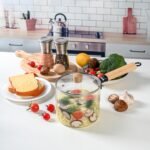 Le'raze Glass Cooking Pot with Lid - 2L(68oz) Heat Resistant Tempered Borosilicate Glass Cookware Stovetop Pot Set - Saucepan Simmer Pot with Cover Safe for Soup, Milk, and Baby Food. - Image 6
