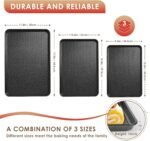Baking Sheet Pan Set of 3, Nonstick Carbon Steel Cookie Sheets with Texture, Commercial Half/Quarter/Jelly Roll Pans Replacement Toaster Oven Tray, Heavy Duty & Easy Clean, Black - Image 3