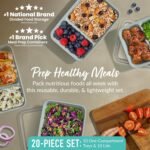Bentgo Prep - 20-Piece 2-Compartment Reusable Meal Prep Containers with Lids, PFAS & BPA Free Materials, Durable, Microwave, Freezer, & Dishwasher Safe To Go Food Storage (Mint) - Image 3
