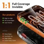 4 Pack for iPhone 14 Screen Protector [6.1] HD Tempered Glass Film Optional,with Install Frame, 9H+ Hardness Shatterproof Scratch Resistant Durable - Image 5
