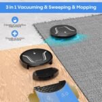 Bagotte Robot Vacuum and Mop, 5000Pa Suction, Easy Custom Smart Vacuum Robot, UItra Slim & Low Noise, Self-Charg, Remote/App/WiFi, Ideal for Hard Floor, Carpet, Pet Hair - Image 3