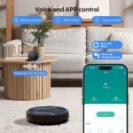 Bagotte Robot Vacuum and Mop, 5000Pa Suction, Easy Custom Smart Vacuum Robot, UItra Slim & Low Noise, Self-Charg, Remote/App/WiFi, Ideal for Hard Floor, Carpet, Pet Hair - Image 4