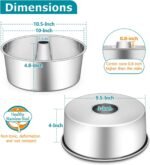 E-far Angel Food Cake Pan, 10-Inch Stainless Steel Tube Pan for Baking Pound Chiffon Cake, One-piece Design & Non-toxic, Dishwasher Safe - Image 3