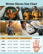 RIGWARL Winter Running Gloves Men Women Cold Weather, Touchscreen Convertible Mittens Warm Thermal Gloves with Watch Window - Image 6