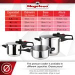 MAGEFESA Practika Plus 3.4-Quart Pressure Cooker – 18/10 Stainless Steel, Induction Compatible, 5-Layer Heat Diffuser Bottom, 5 Safety Systems, Even Heat Distribution - Image 3
