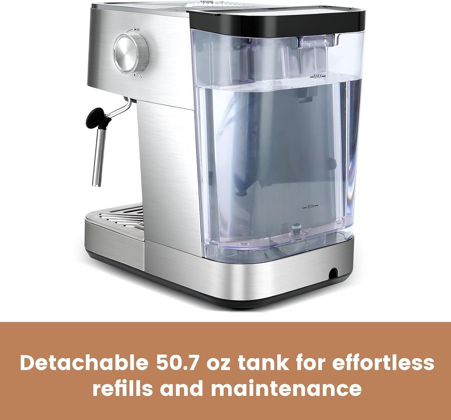 Gevi Espresso Machine with 58mm Portafilter & Milk Frother, 20 Bar Compact Expresso Machines for Home, Professional Espresso Coffee Machines for Cappuccino & Latte, Stainless Steel (Silver) - Image 8