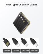 10000mAh Portable Charger, Built-in Cable Power Bank, 22.5W Fast Charging Power Supply, Smart LED Display, Compact External Battery, Suitable for iPhone, Samsung, Tablet Computers - Image 4