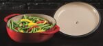 Lodge 3 Quart Enameled Cast Iron Dutch Oven with Lid – Dual Handles – Oven Safe up to 500° F or on Stovetop - Use to Marinate, Cook, Bake, Refrigerate and Serve – Island Spice Red - Image 4