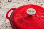 Lodge 3 Quart Enameled Cast Iron Dutch Oven with Lid – Dual Handles – Oven Safe up to 500° F or on Stovetop - Use to Marinate, Cook, Bake, Refrigerate and Serve – Island Spice Red - Image 7