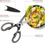Kitchen Scissors All Purpose Heavy Duty, Kitchen Utensils Set, Stainless Steel Cooking Utensils Gadgets, Meat Poultry Food Shears Dishwasher Safe Utility Tools Home Gift (Black Red) - Image 4