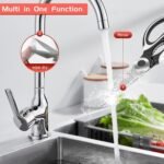 Kitchen Scissors All Purpose Heavy Duty, Kitchen Utensils Set, Stainless Steel Cooking Utensils Gadgets, Meat Poultry Food Shears Dishwasher Safe Utility Tools Home Gift (Black Red) - Image 5