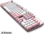 Wired Mechanical Keyboard | Brown Switch | 104 Keys US Layout | Hot Swappable & Silent | Pink & White Combo - Image 4