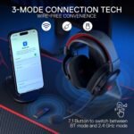 Redragon H510 PRO 3-Mode RGB Gaming Headset - 7.1 Surround Sound - 53MM Audio Drivers in Memory Foam Ear Pads w/Durable Fabric Cover- Multi Platforms Headphone - USB Powered for PC/PS4/NS - Image 4
