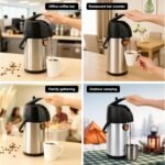 Airpot Coffee Dispenser Thermal with Pump,3L/102 Oz Insulated Stainless Steel Large Airpot Coffee Carafe Lever Action for Hot/Cold Water,Thermal Carafe for Hot Cocoa for Parties - Image 5