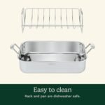 Cuisinart 16-Inch Roaster, Chef's Classic Rectangular Roaster with Rack, Stainless Steel, 7117-16URP1 - Image 4