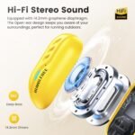 Transformers Open Ear Wireless Headphones Bluetooth 5.4 for Running & Workouts, Over The Ear Earbuds with IPX5 Waterproof Ear Hooks, Surround Sound, LED Display & Lanyard (Yellow - Bumblebee) - Image 4