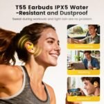 Transformers Open Ear Wireless Headphones Bluetooth 5.4 for Running & Workouts, Over The Ear Earbuds with IPX5 Waterproof Ear Hooks, Surround Sound, LED Display & Lanyard (Yellow - Bumblebee) - Image 6