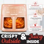 Gourmia 8 Qt Air Fryer, 8 Presets with Digital Display, FryForce 360° Technology, Easy View Window & Interior Light, Dishwasher Safe Basket, Peach - Image 4