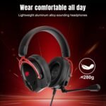 A88 Gaming Headset with Mic for Ps5, Pc, Xbox One Series X/s, Ps4, Switch, Stereo Wired Noise Cancelling Headphones with Microphone for Computer, Laptop, Mac, Nintendo, Games (Red) - Image 3