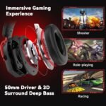A88 Gaming Headset with Mic for Ps5, Pc, Xbox One Series X/s, Ps4, Switch, Stereo Wired Noise Cancelling Headphones with Microphone for Computer, Laptop, Mac, Nintendo, Games (Red) - Image 4