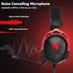 A88 Gaming Headset with Mic for Ps5, Pc, Xbox One Series X/s, Ps4, Switch, Stereo Wired Noise Cancelling Headphones with Microphone for Computer, Laptop, Mac, Nintendo, Games (Red) - Image 5