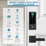BEBASIA Smart Fingerprint Door Lock with Handle Set, Full App Control, Electronic Digital Touchscreen Keypad, Deadbolt Smart Locks for Front Door, Auto Lock, Black - Image 3