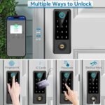 BEBASIA Smart Fingerprint Door Lock with Handle Set, Full App Control, Electronic Digital Touchscreen Keypad, Deadbolt Smart Locks for Front Door, Auto Lock, Black - Image 4