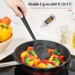 600ºF Heat Resistant Spatulas, High Heat Food Safe Semless Kitchen Silicone Scraper Set for Cooking Baking Mixing Scraping Stirring Nonstick Cookware Pan Bowl (4Pcs,Black) - Image 4