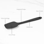 600ºF Heat Resistant Spatulas, High Heat Food Safe Semless Kitchen Silicone Scraper Set for Cooking Baking Mixing Scraping Stirring Nonstick Cookware Pan Bowl (4Pcs,Black) - Image 5