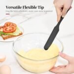 600ºF Heat Resistant Spatulas, High Heat Food Safe Semless Kitchen Silicone Scraper Set for Cooking Baking Mixing Scraping Stirring Nonstick Cookware Pan Bowl (4Pcs,Black) - Image 6