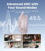 Edifier W820NB Plus Gen 2 Wireless Over-Ear Noise Cancelling Headphone, -49 dB ANC, LDAC Hi-Res Audio, 88H Playtime, Spatial Sound, AI Clear Calls, Bluetooth V6.1 & Multipoint - Smoky Pink - Image 4