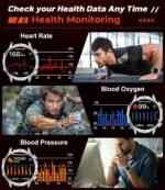 Militrary Smart Watch for Men,1.85" HD/800mAh Battery Smart watches for Android/iOS (Bluetooth Call Answer/Calls)Fitness Tracker,100+ Sports/LED Flashlight/IP68 Waterproof/Sleep Tracker Sliver - Image 5