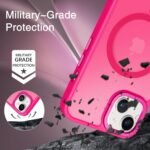 BENTOBEN Magnetic for iPhone 13 Case & iPhone 14 Case [Compatible with Magsafe] Translucent Matte Phone Case iPhone 13/14 Slim Thin Shockproof Women Men Protective Cover Cases, Hot Pink - Image 4