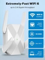2026 AX3000 WiFi 6 Extender, WiFi Extender Signal Booster for Home-Dual Band (2.4G/5.8G), Gigabit Ethernet Port,Up to 12,000 Sq.Ft. & Support 99+ Smart Devices Easy Setup & Faster Speed (White) - Image 3