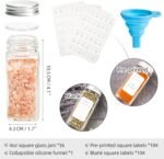 36pcs Glass Spice Jars with Label - 4 oz Empty Square Seasoning Containers with Shaker Lids, Thick Spice Storage Bottles for Drawer, Cabinet - Image 3