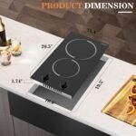 2 Burner Electric Cooktop - 12 Inch Plug in Portable 110V Electric Cook Top Two Burner, Built-in & Countertop Ceramic Stove Top with Knob Control, 9 Power Levels and Overheat Protection - Image 6