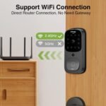 GHome Smart 3 in 1 Door Lock with Fingerprint,WiFi,Keyless Entry Smart Deadbolt, 2K HD Camera, 2.4GHz, App Remote Control, Smart Door Knob with Doorbell - Image 7