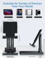 ARZOPA Cell Phone Stand Angle Height Adjustable Phone Holder for Desk, Foldable Phone Stand, Compatible with iPhone, iPad, Surface Pro, Portable Monitor 7" - 15.6" - Image 5