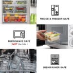 10 Pack 22 Oz Glass Meal Prep Containers with Lids, Reusable Glass Food Storage Containers with Lids, Leak Proof, Microwave, Oven, Freezer and Dishwasher Safe (Gray) - Image 3