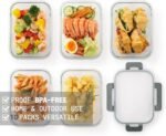 10 Pack 22 Oz Glass Meal Prep Containers with Lids, Reusable Glass Food Storage Containers with Lids, Leak Proof, Microwave, Oven, Freezer and Dishwasher Safe (Gray) - Image 4
