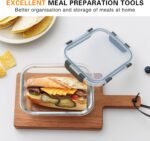 10 Pack 22 Oz Glass Meal Prep Containers with Lids, Reusable Glass Food Storage Containers with Lids, Leak Proof, Microwave, Oven, Freezer and Dishwasher Safe (Gray) - Image 5